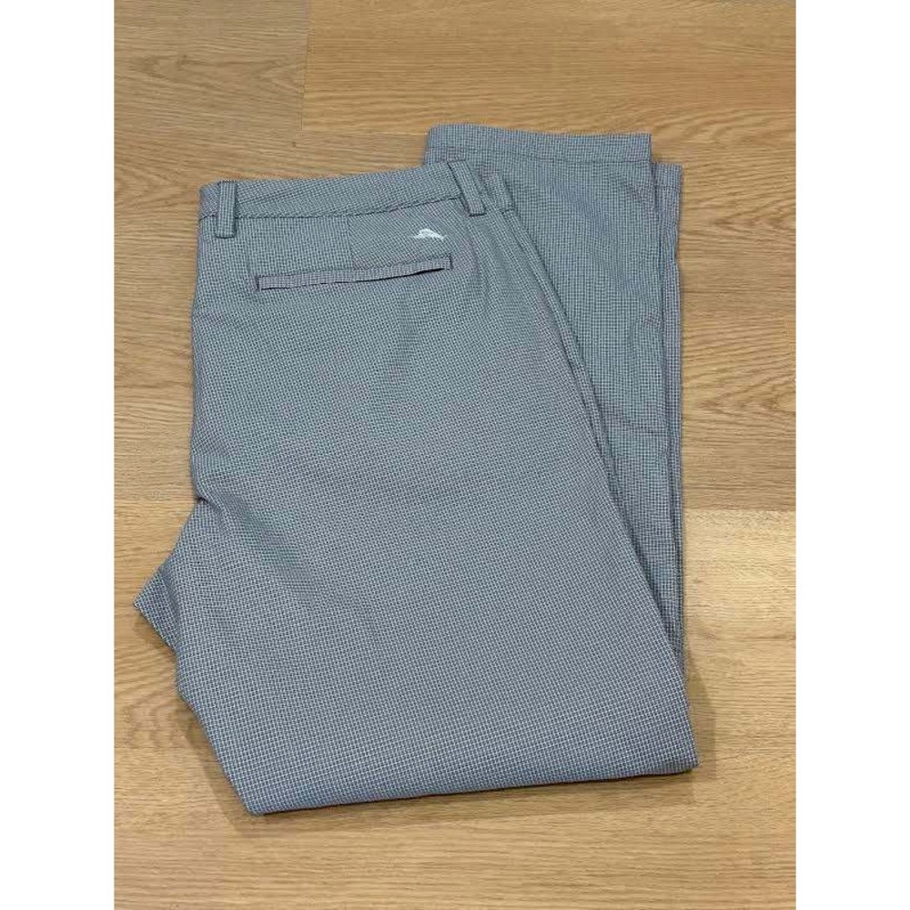 Tommy Bahama Boracay Pants Mens 36x32 Grey White Micro Check Pattern Trousers